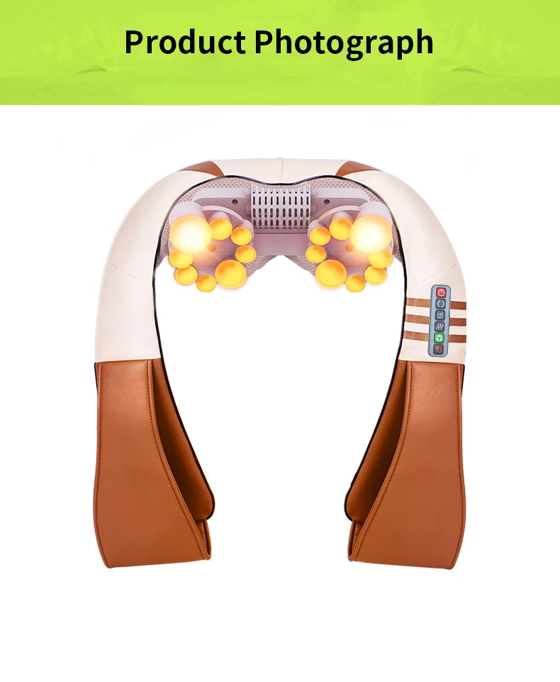 Neck and Shoulder Massager with 16 Heating Nodes - Tidesmit EU Relaxation Treatment Tidesmit