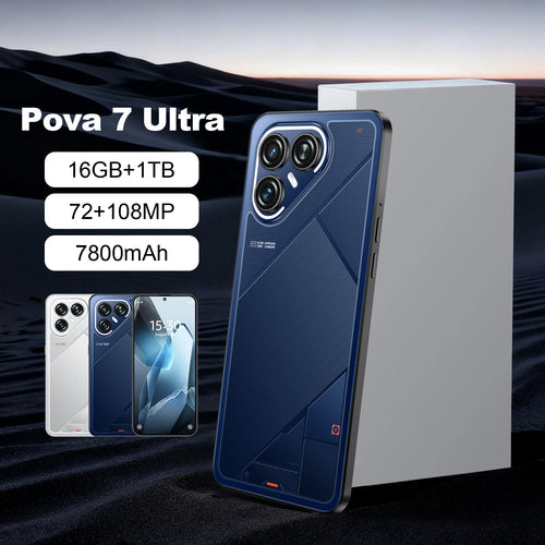 New Arrival Pova7 Ultra Smartphone 2026 5G 16GB 1TB 7.3 Inch 108MP Lens 10 Core Dual SIM Long Standby