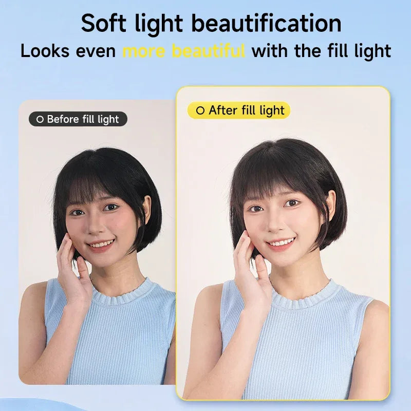 2025 Mini Macaron Color LED Ring Light Portable Selfie Photo & Video Lighting for Phone & Laptop D7 Splicing Clip New Arrival - Tidesmit