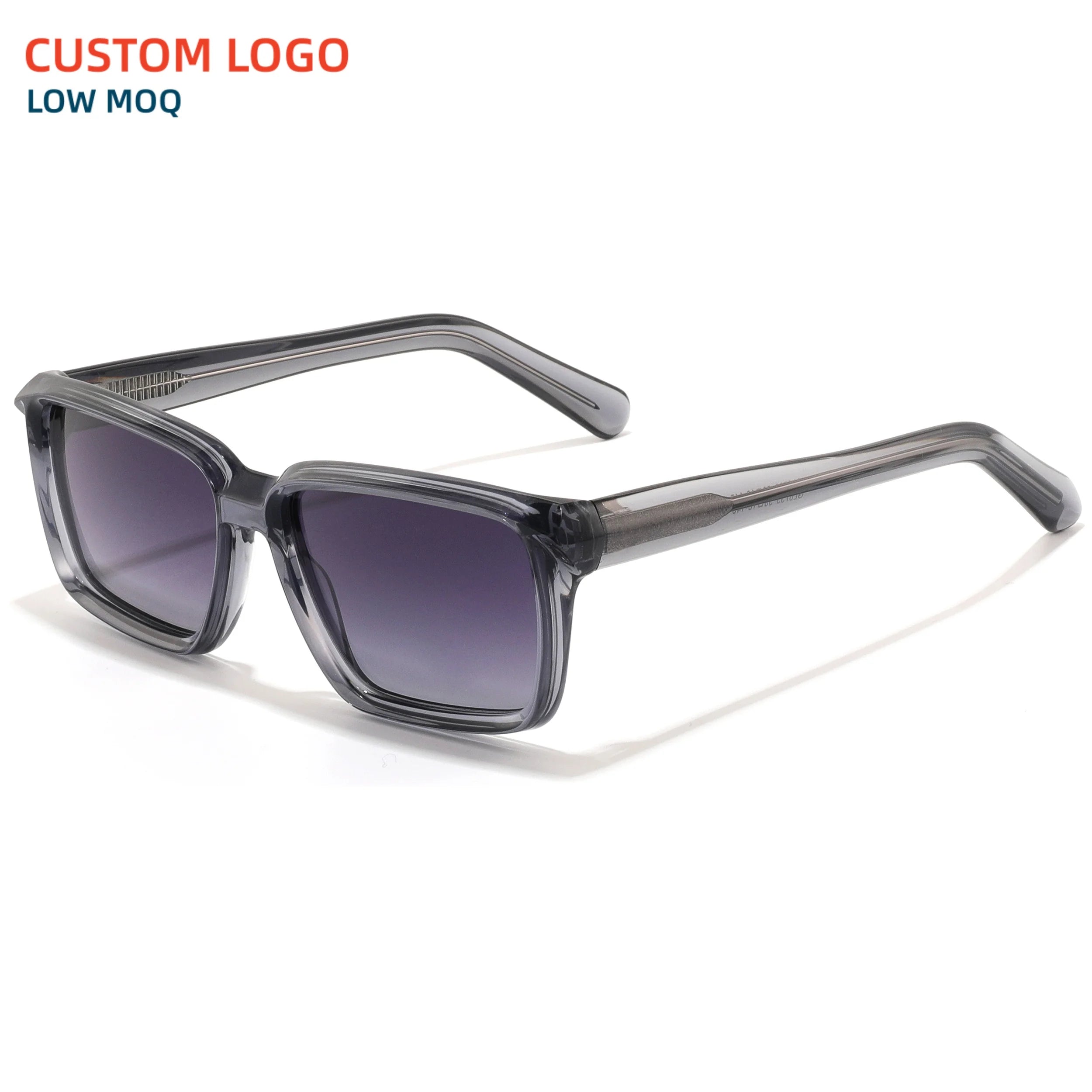 High-End Fashionable Square Eyewear Custom Logo Acetate Frame UV400 Lens Sunglasses for Women Men