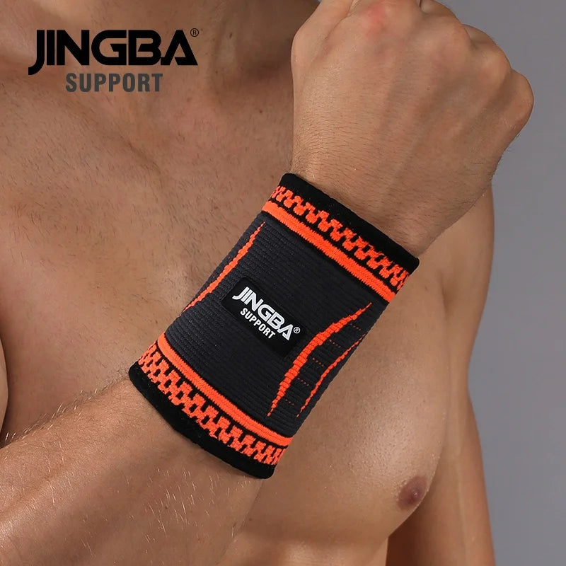 JINGBA Customized Elastic Nylon Knitting Wrist Support Wholesale Colorful Sports Wristband Brace Fitness Safety Product Tidesmit