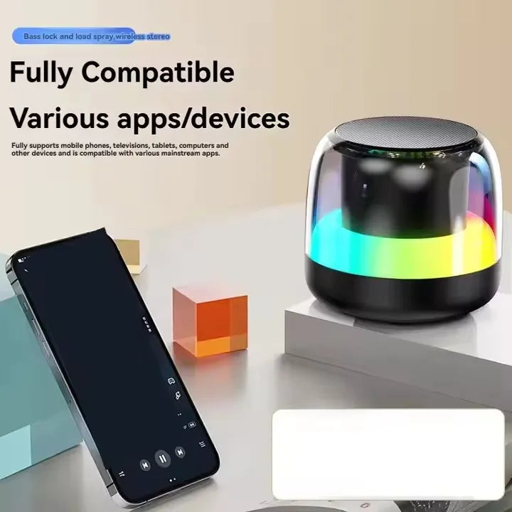 Portable Mini Bt5.3 Wireless Speaker Type-c Charging Rgb Outdoor Music Speaker Support Tf Card My Store