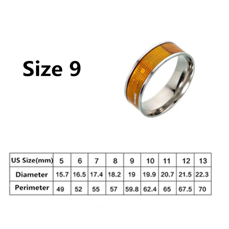 Multifunctional Unisex Stainless Steel NFC Smart Chip Ring Intelligent Ring Couple Finger Digital Rings Jewelry Accessories 9 Tidesmit
