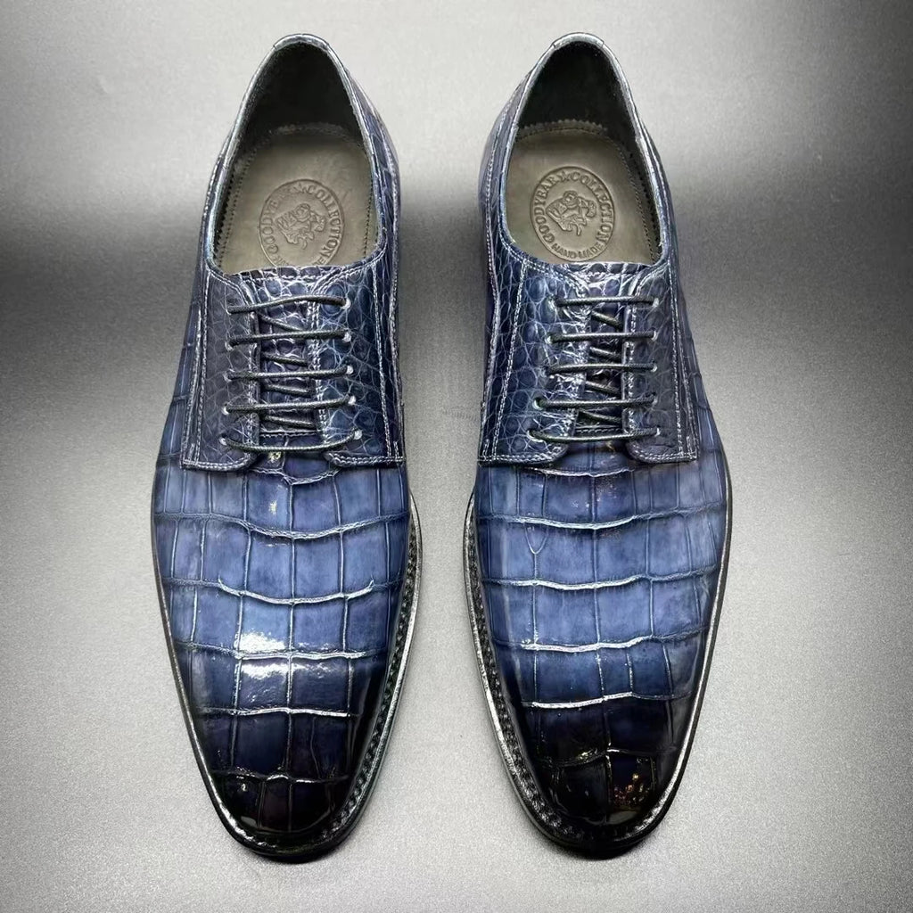 Goodyear Fashion Luxury Official Men Shoes Genuine Crocodile Leather High Quality Shoes Men Alligator Handmade Custom Shoes Men