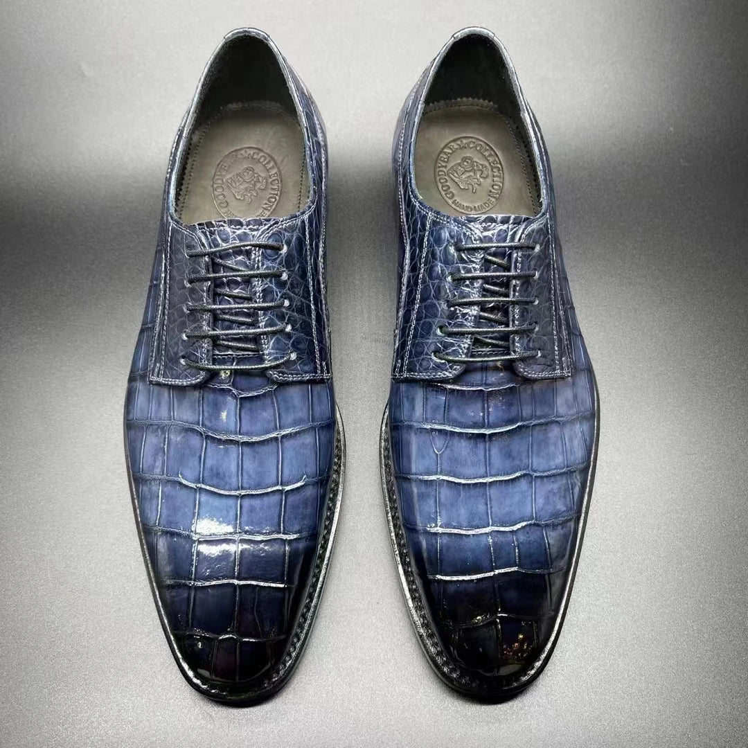 Goodyear Fashion Luxury Official Men Shoes Genuine Crocodile Leather High Quality Shoes Men Alligator Handmade Custom Shoes Men