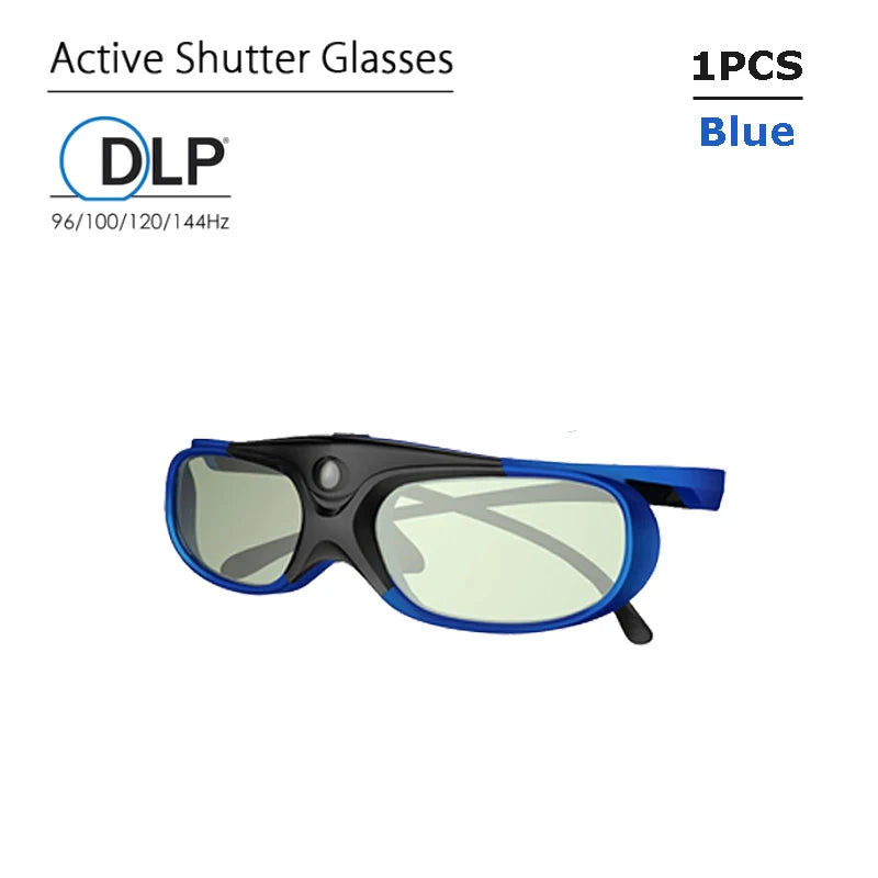 DLP 3D Glasses 144Hz Rechargeable 3D Active Shutter Glasses for All DLP-Link 3D Projectors Compatible with BenQ Tidesmit