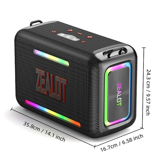 Bluetooth Speaker _120W Zealot S95 for Bluetooth Speaker with RGB LED Lighting High Power Party Audio Device