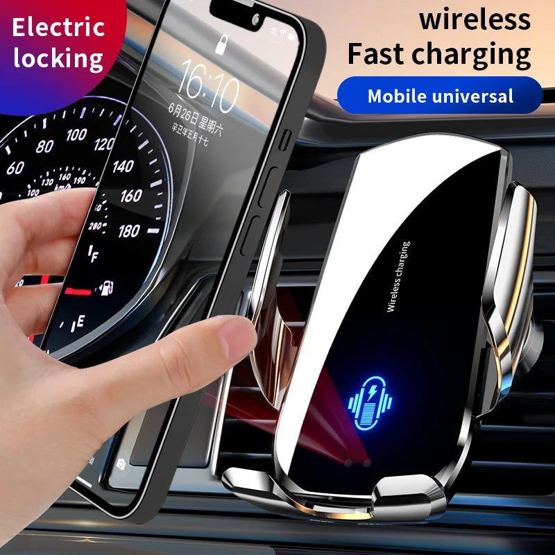 15W Car Wireless Charger Magnetic Fast Charging Station Air Vent Touch Button Car Cell Phone Holder 360Rotation Tidesmit