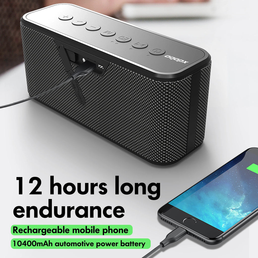 XDOBO X8 Plus Bluetooth Speaker 80W Powerful Bass Wireless Subwoofer 10400mAh Power Bank Function USB/TF/AUX Music Play Camping