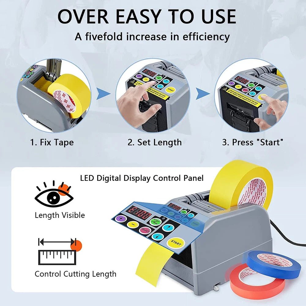 ZCUT-9 Automatic Tape Dispensers Packing Non Adhesive Electrical Tape Cutter Machine