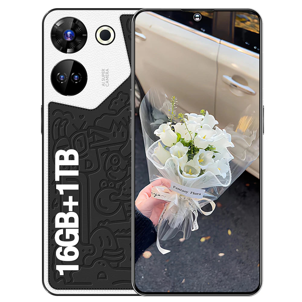 Tidesmit C20 Pro 5G smartphone with 7.3 inch display 16GB RAM and 1TB storage Global Version Android mobile phone