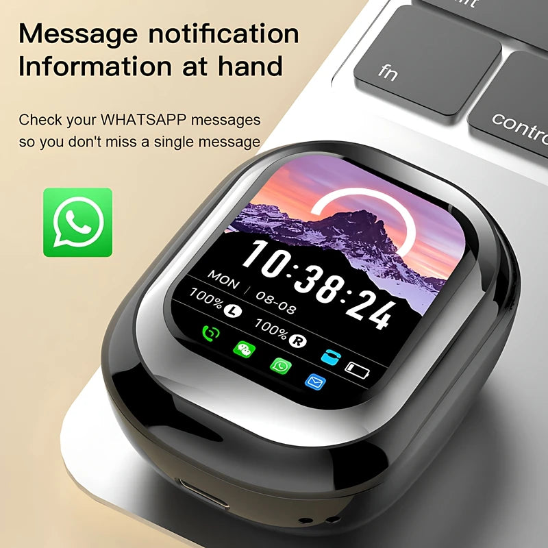 New SE-ONE ENC Tws Earbuds HD LCD Touch Screen True Wireless Sports Earphones & Headphones with Message Receiving and Dial Tidesmit