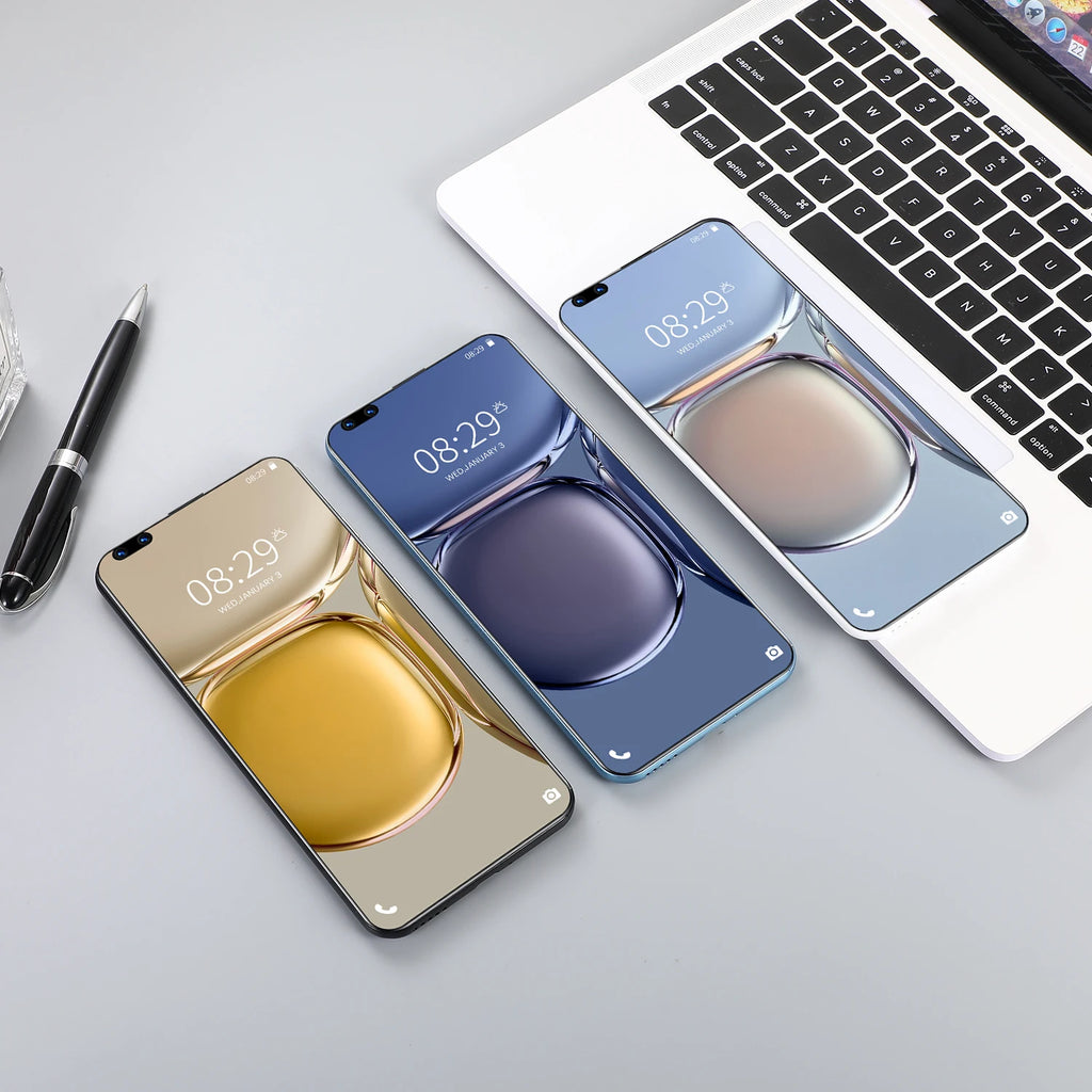 New P60 Pro 7.8 Inch 10 Core Smart Phone 16GB+512GB 4K HD GPS Navigation 5G Android SmartPhone 40+48MP Game Mobile Phone - Tidesmit