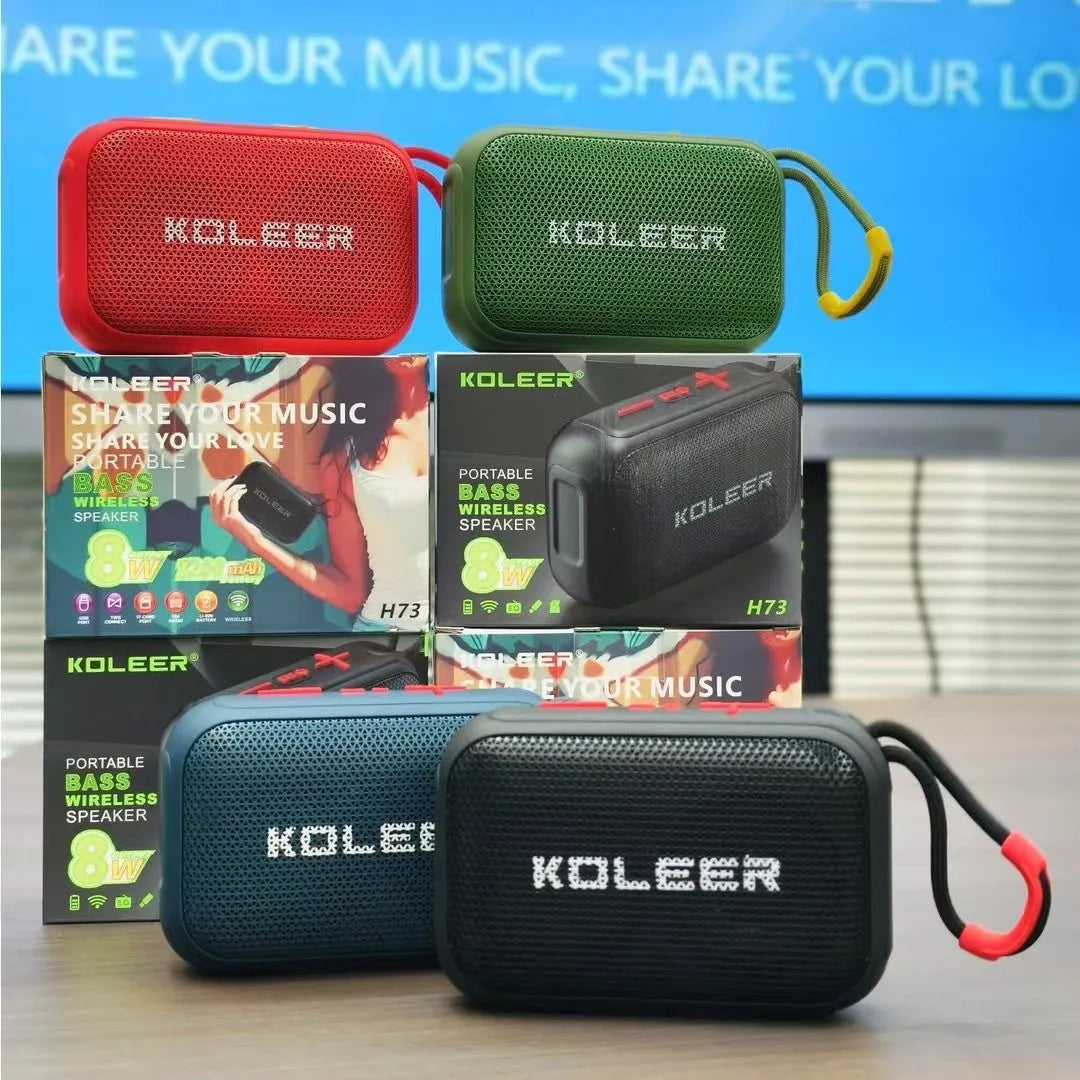 Bluetooth Speaker -Koleer H73 Outdoor Wireless for Bluetooth Speaker with RGB LED Lighting and New Bass Subwoofer Portable Mini Audio System