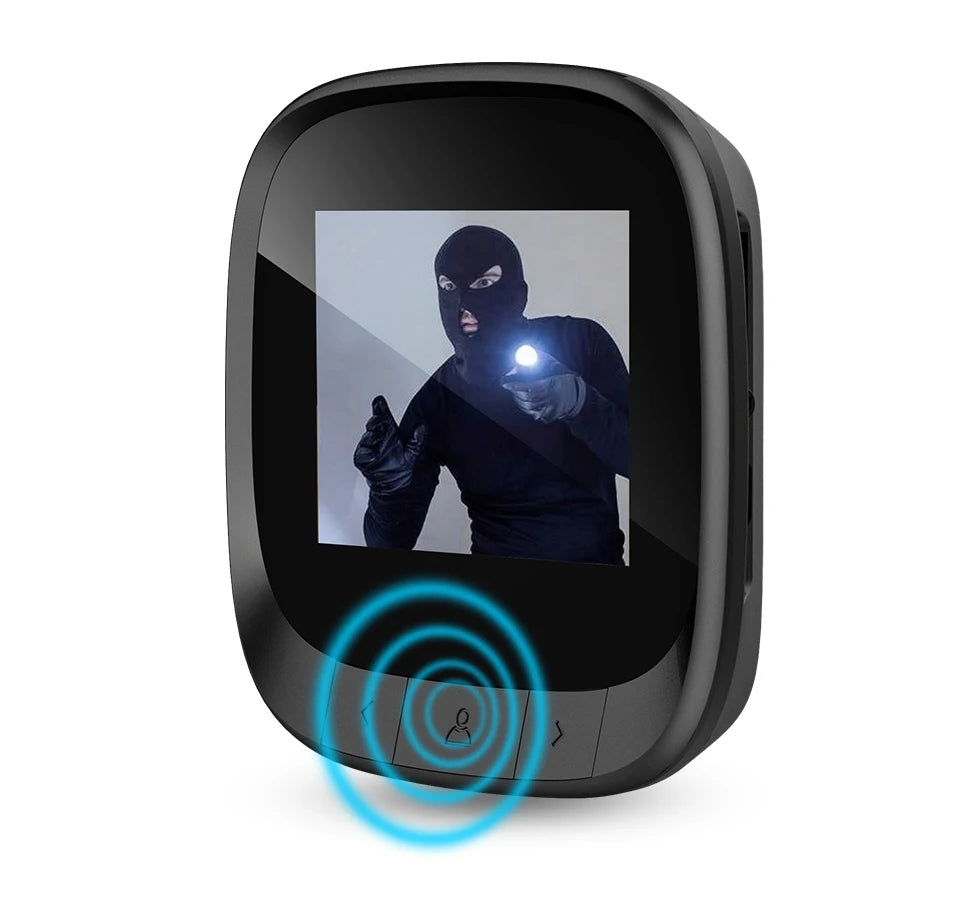 KAK 2.4"  LCD Screen Electronic Door Viewer Bell IR Night Door Peephole Camera Photo Recording Digital Door Camera Smart Viewer