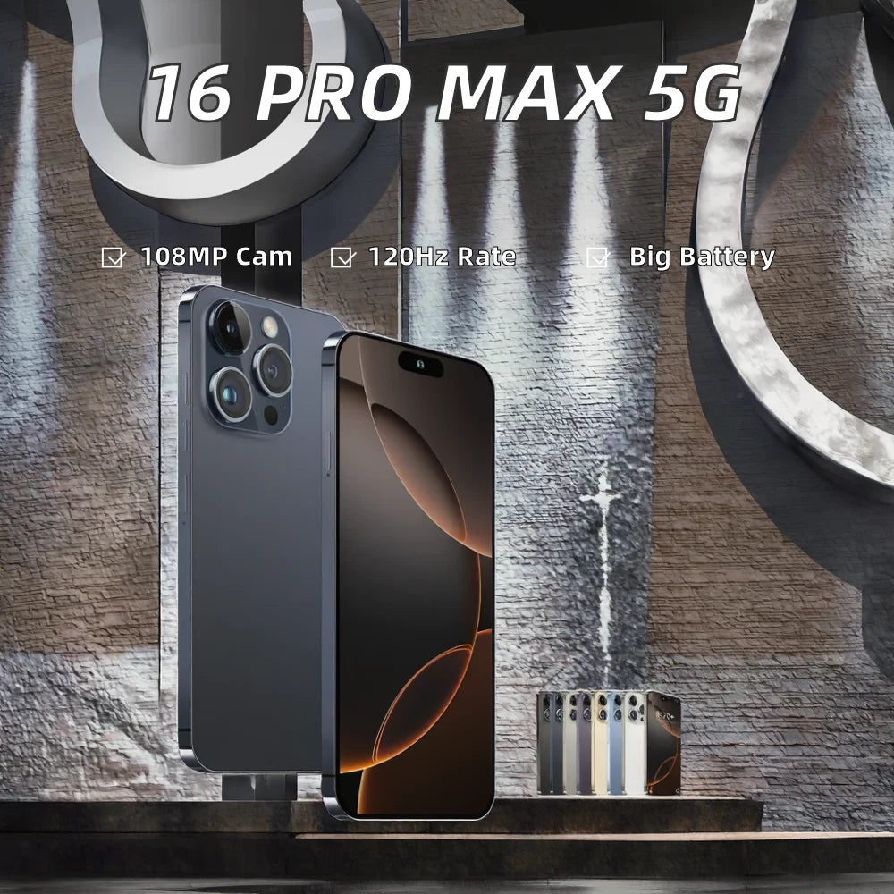 16 Pro Max 5G Smartphone 1TB 16GB RAM Unlocked Dual SIM Tidesmit