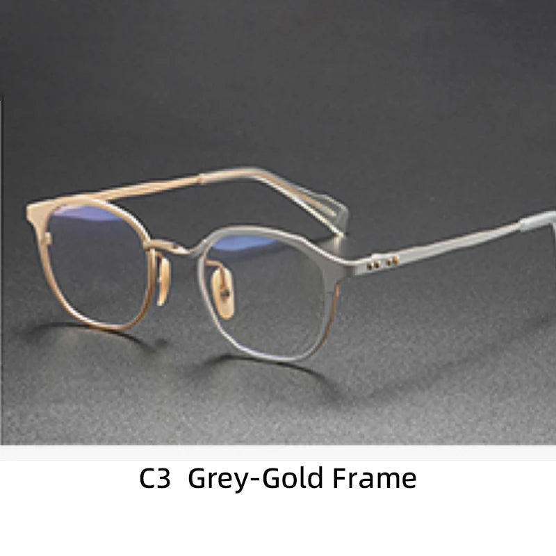 Luxury Pure Titanium Glasses Frames Minimalist Screwless Design Ultralight Eco-friendly Round Optical Eyewear with Case