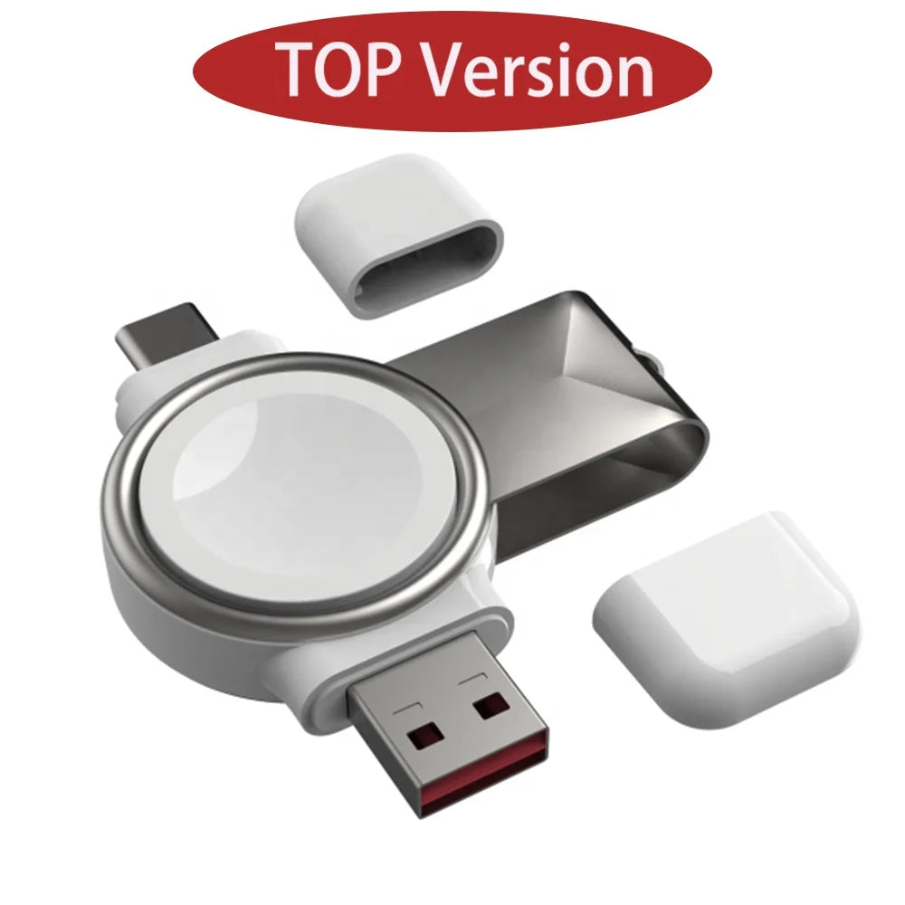 Power bank charger-High Version Pocket Mini Keychain PD Smart Watch Adapter Magnet Type C Portable USB Fast Portable Wireless Charger Tidesmit
