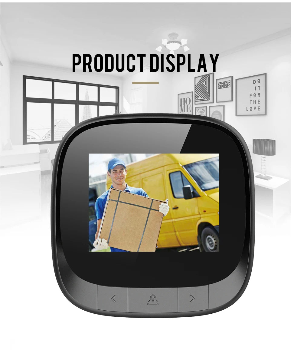 KAK 2.4"  LCD Screen Electronic Door Viewer Bell IR Night Door Peephole Camera Photo Recording Digital Door Camera Smart Viewer