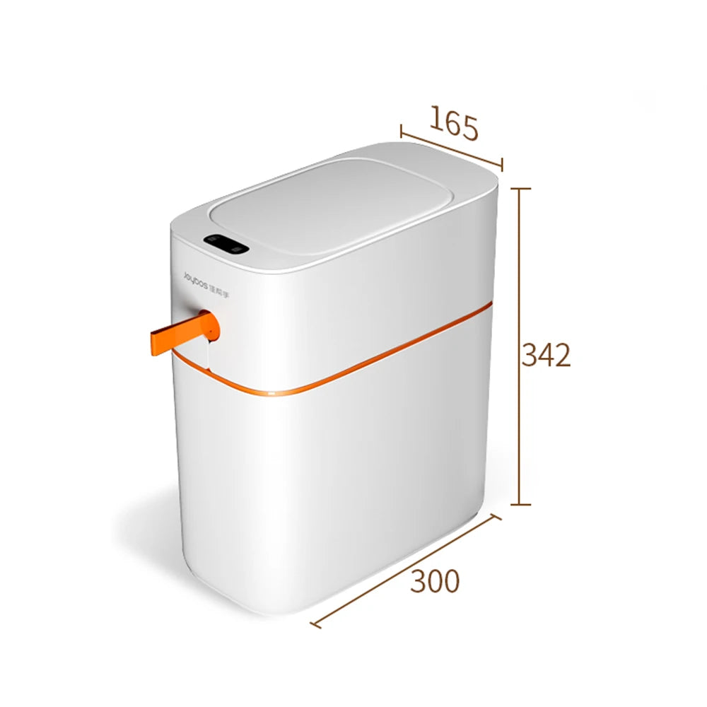 JOYBOS Smart Induction Trash Can IPX5 Waterproof Automatic Motion Sensor Trash Can for Bathroom Bedroom Home Office Odorless White Tidesmit
