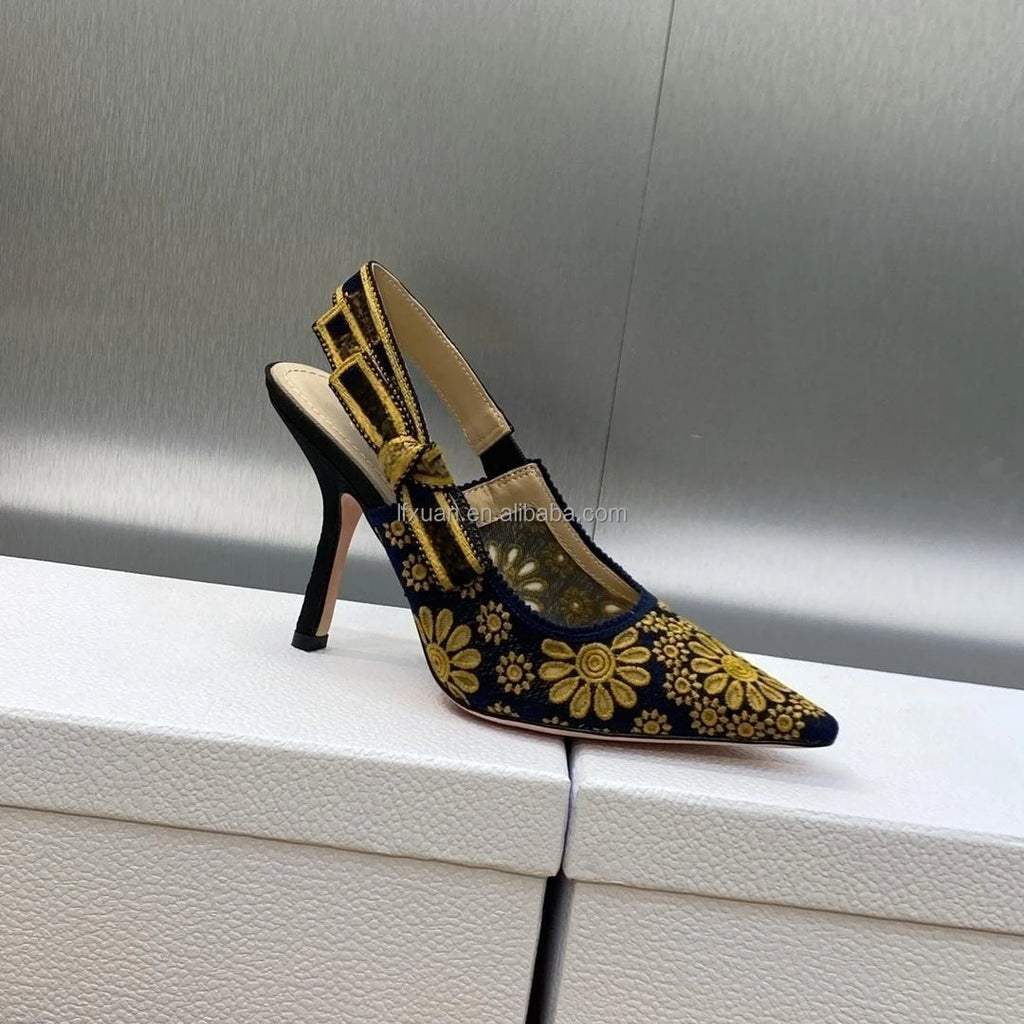 2025 New Design Luxury Branded Arrive Top Quality Famous Brand Factory Wholesale Big Size  High Heels Sandals for Women