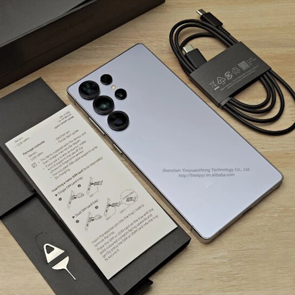 Tidesmit 2025 S25 Ultra smartphone 6.9 inch display and sleek design profile showing camera module and dual SIM slot