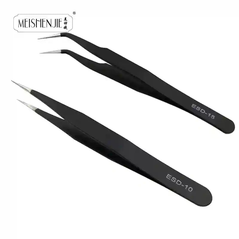 MEISHENJIE 1PC Stainless Steel Curved Straight Eyebrow False Eyelash Tweezers Nail Art Extension Makeup Tool Eeyelashes Tweezers False Eyelashes Tidesmit