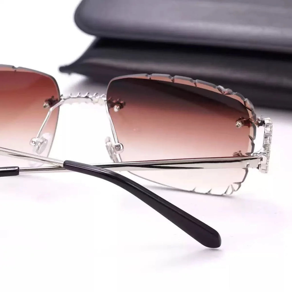 925 Silver D-Color Moissanite Diamond High-End Trendy Glasses Luxury Street Photography Punk Hiphop Fashion Men Women Sunglasses