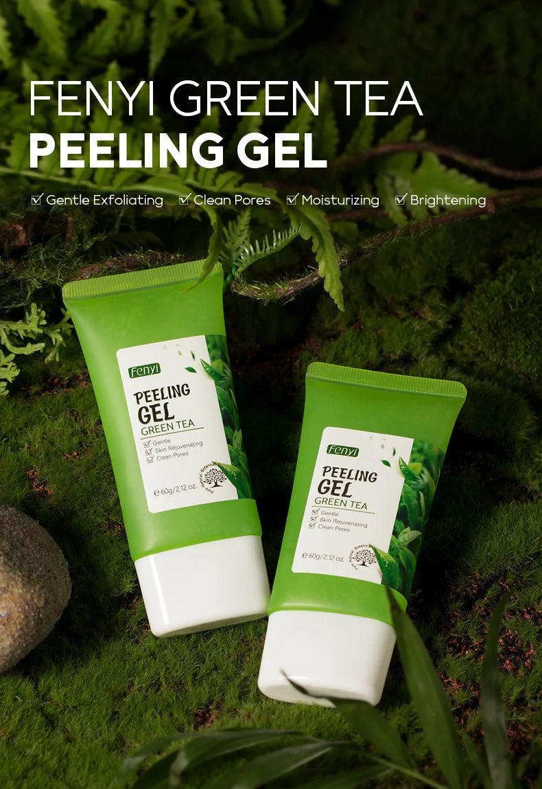 Facial Exfoliating Peeling Gel | Deep Pore Cleansing with Green Tea Scrubs Treatments Tidesmit