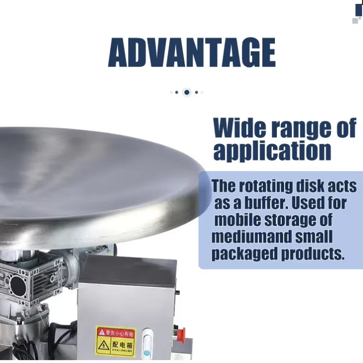 304 Stainless Steel Size Customized Speed Adjustable Turntable Rotary Accumulation Collecting Turning Packing Collection Table