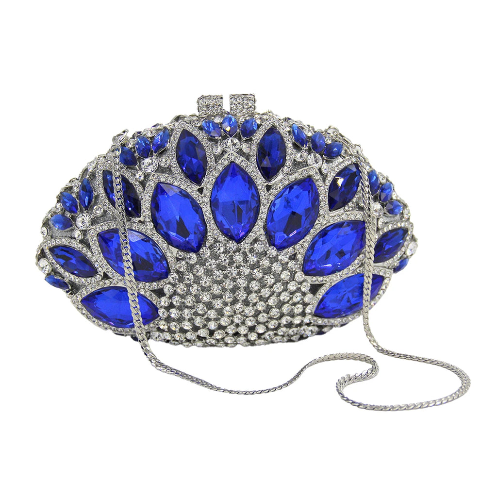 Women Luxury Rhinestone Formal Evening Bag Crown Shinny Crystal Clutch Purse Dazzling Handbag for Cocktail Dinner