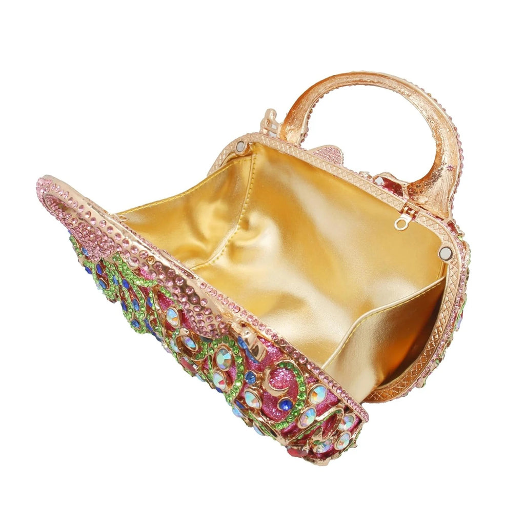 Luxury Peacock Crystal Handbag Ladies Sparkling Rhinestone Evening Clutch Chain Strap Magnetic Closure Classic Casual Fashion