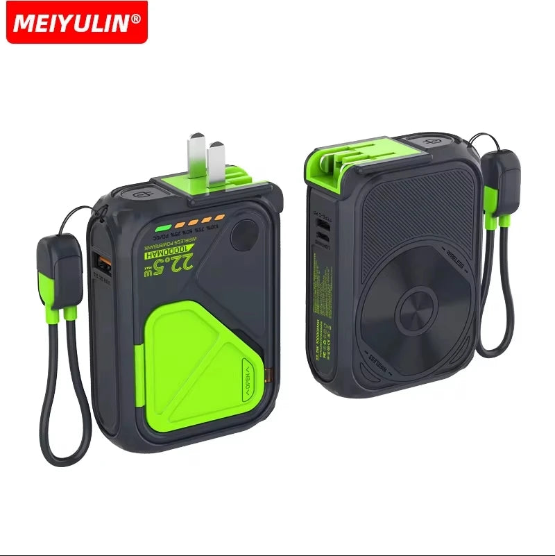 Power bank charger-10000mAh Magnetic Wireless Power Bank Portable 10000mAh Fast Charging Type-C Cable External Battery for iPhone Samsung Xiaomi 10000mAh black Tidesmit