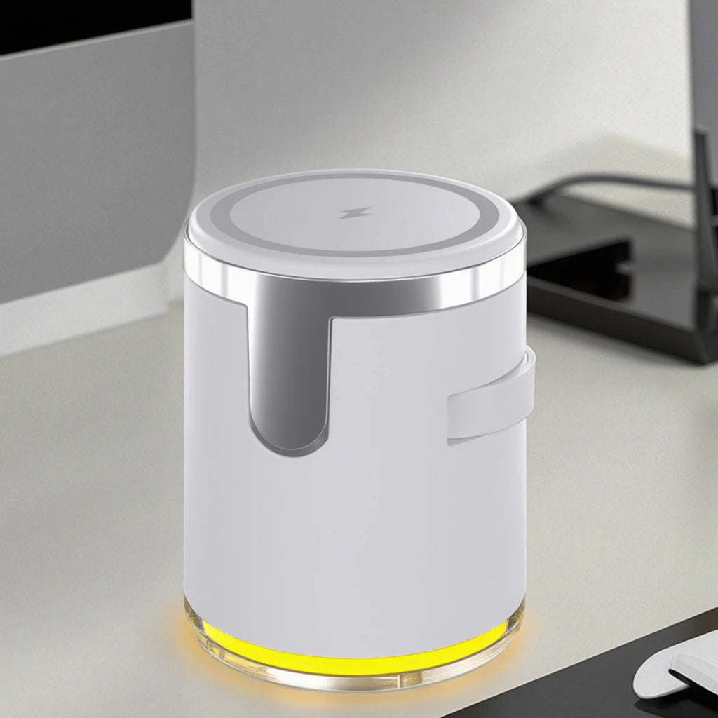 Customizable Portable 4-in-1 Foldable Wireless Charger Mobile Phone Desktop Multifunction with Integrated LED Lamp Tidesmit