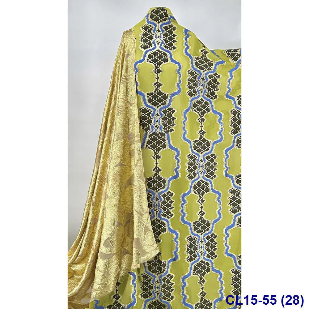 Lisami RTS Luxury Silk Fabric Elegant Multi-Color 3D Metallic Handcut for Dresses Weddings and Curtains