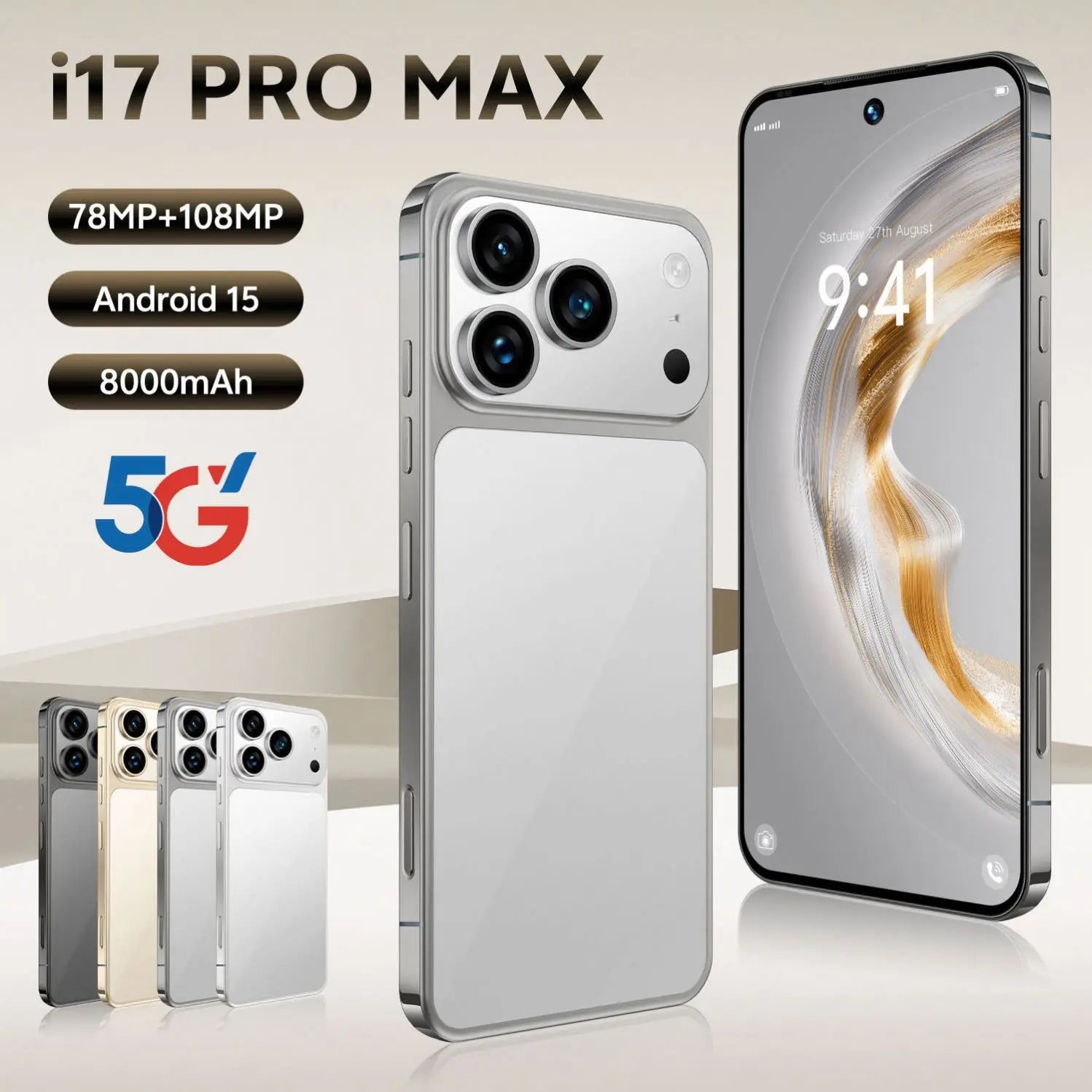 Tidesmit Satellite 5G Smartphone, 7.3 Inch AMOLED, 1TB Storage, 16GB RAM Tidesmit