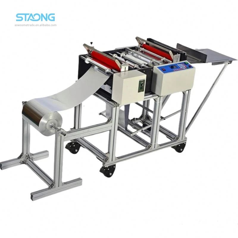 High Speed Automatic Induction Roll to Sheet Paper Non Woven Fabric Roll Aluminum Foil Polyester Roll Cutting Machine