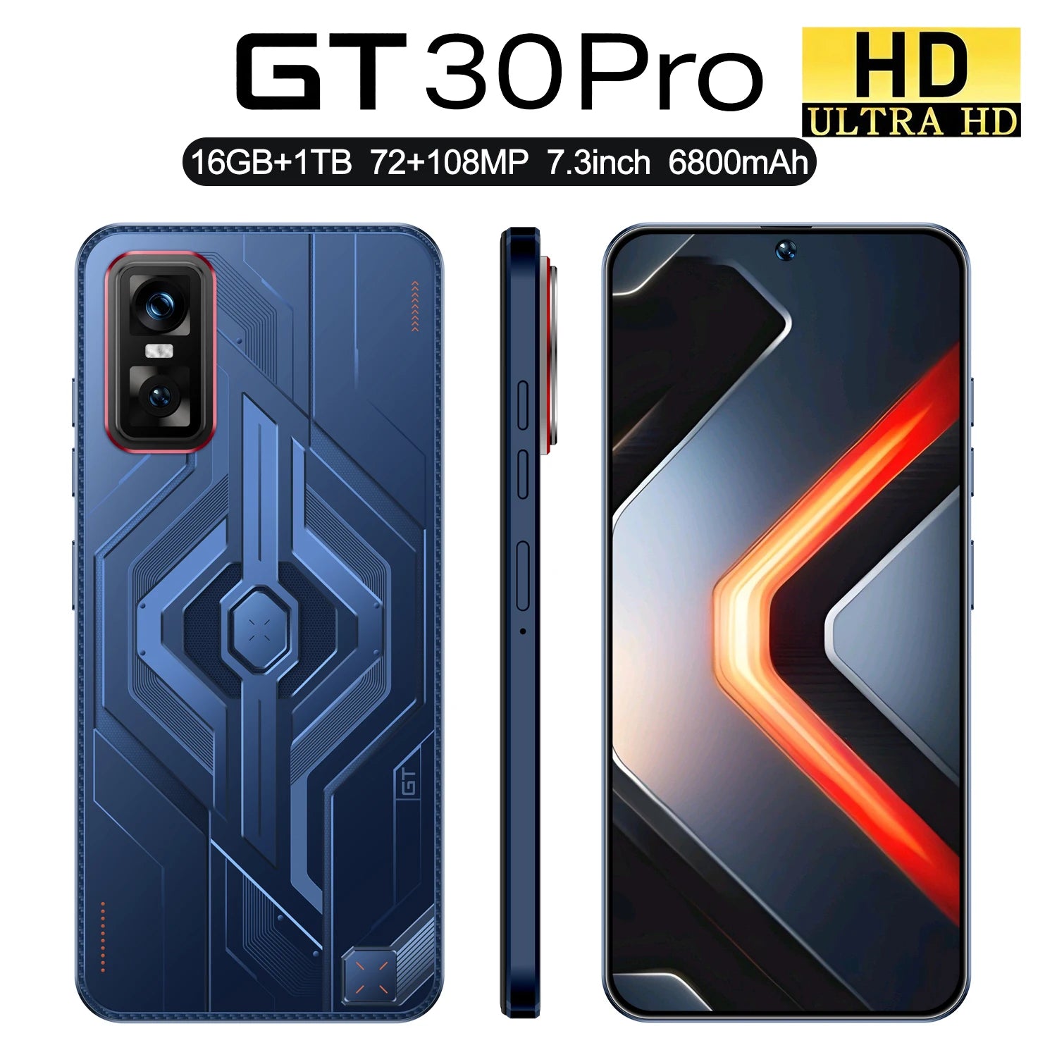 Android 14 5G Smartphone 7.3-inch 16GB RAM 1TB Storage Unlocked Mobile Tidesmit