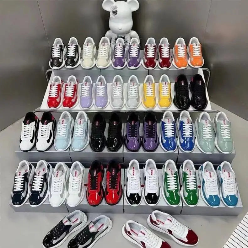 Cross-Border Light Luxury P Brand Men's Cow Leather Sneakers PHYLON Midsole PVC Outsole PU Lining New Breathable Fashion