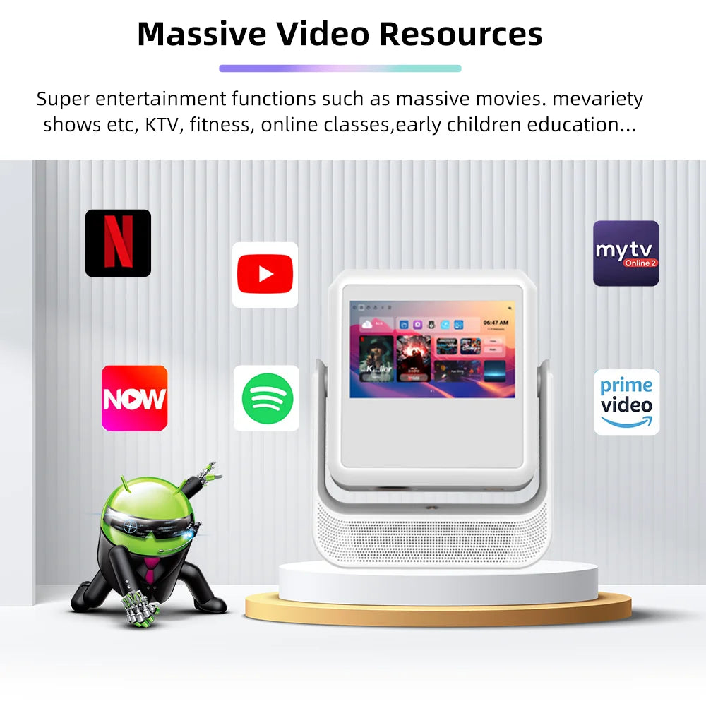 C3 Flick Smart Projector with Touch Screen Pad Android OS 5G Wifi bluetooth 4k Projectors & Presentation Equipments My Store