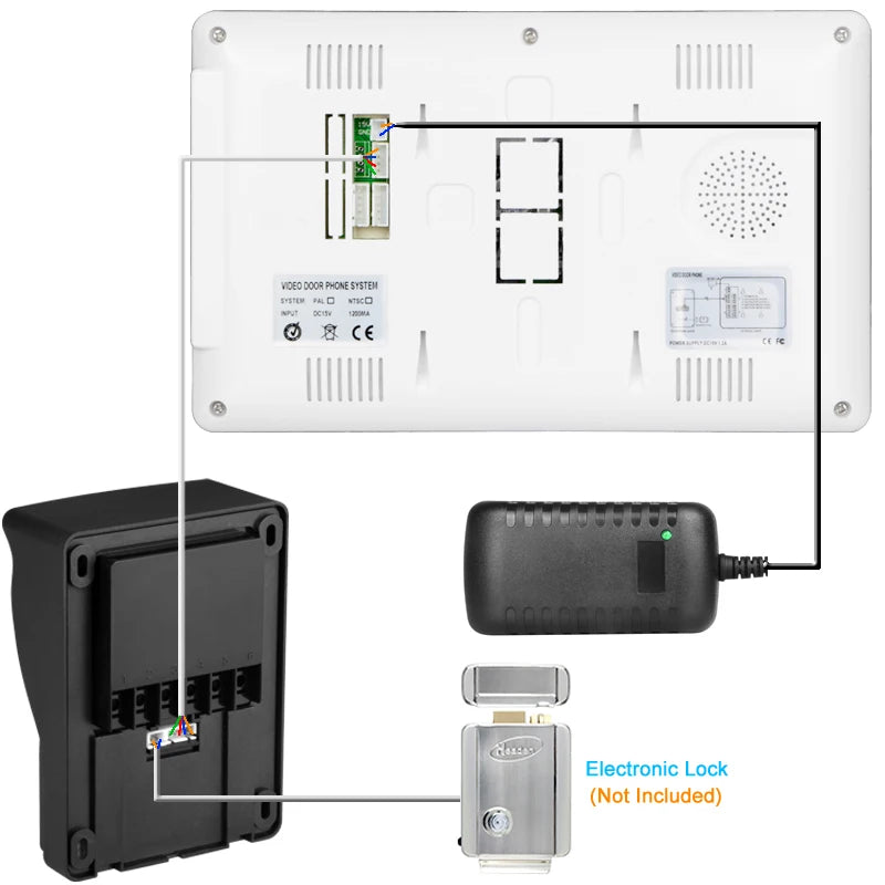New 7 inch Video Doorbell Monitor Video Intercom With 1200TVL Weatherproof Outdoor Camera IP65 Door Phone Intercom System