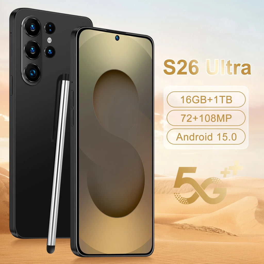 Unlocked 5G Smartphone: 7.3 Inch AMOLED Display, 16GB RAM, 1TB Storage Black 16g 1TB Tidesmit