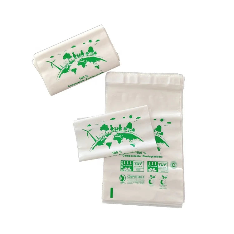 Custom Logo 100% Biodegradable Self-Adhesive Waterproof Courier Bags Tear-Proof Postal Shipping Grocery Poly Material Promotions