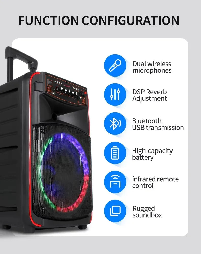 Bluetooth Speaker -2024 Best Seller Rechargeable Led-light-dancing-speaker Flash Led Light Music Lamp Party  Speaker with Led Disco Light