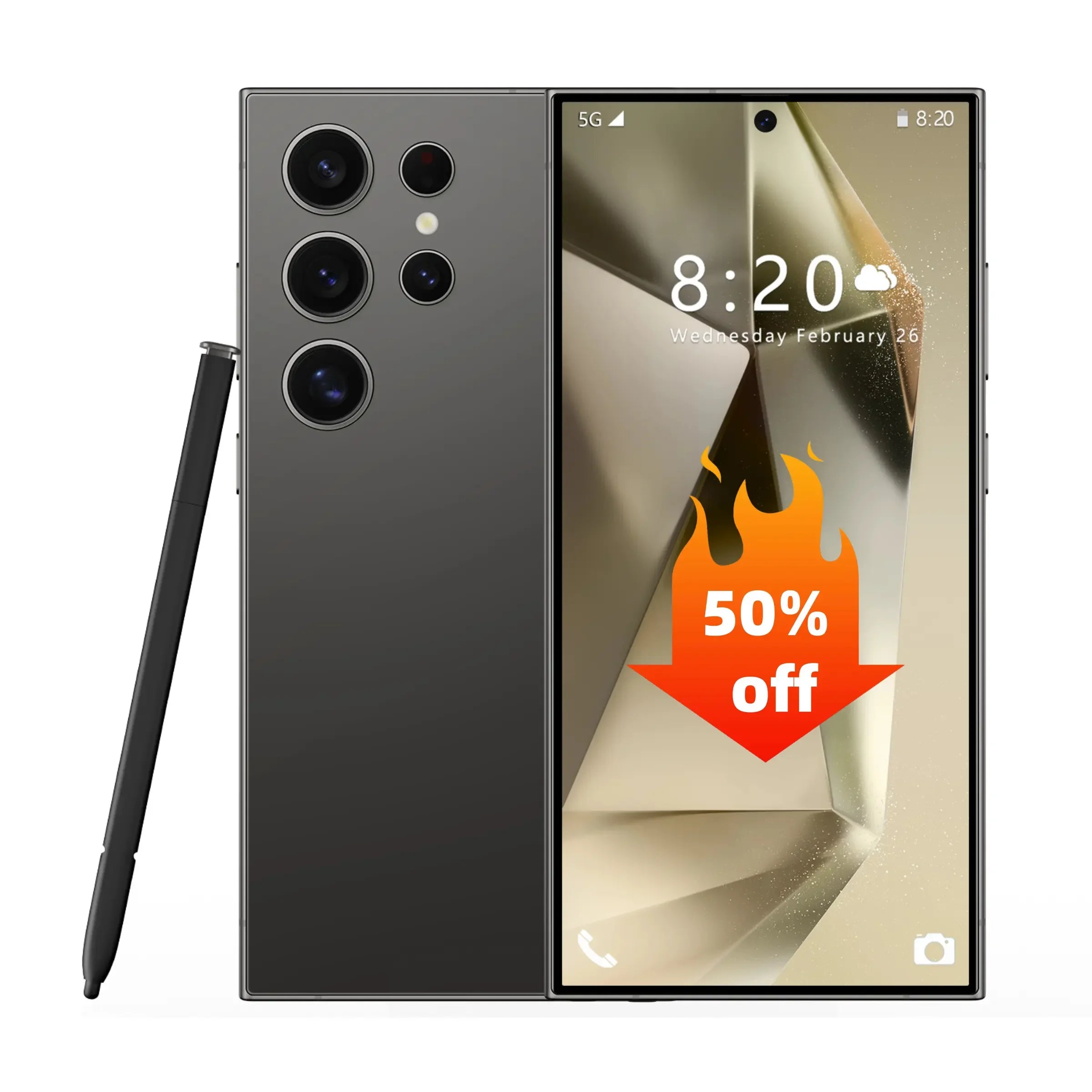 S25 Ultra 5G Smartphone - 1TB 16GB RAM Unlocked Mobile Gold Tidesmit