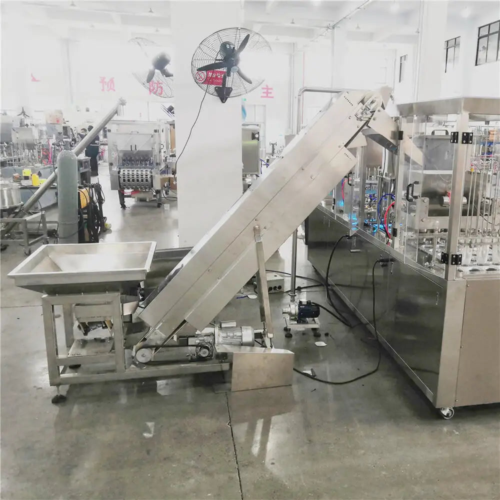 Stainless Steel Automatic Bucket Elevator Conveyor for Ice Cubes & Grain Paper/Plastic Packaging 380V/220V Easy Operation
