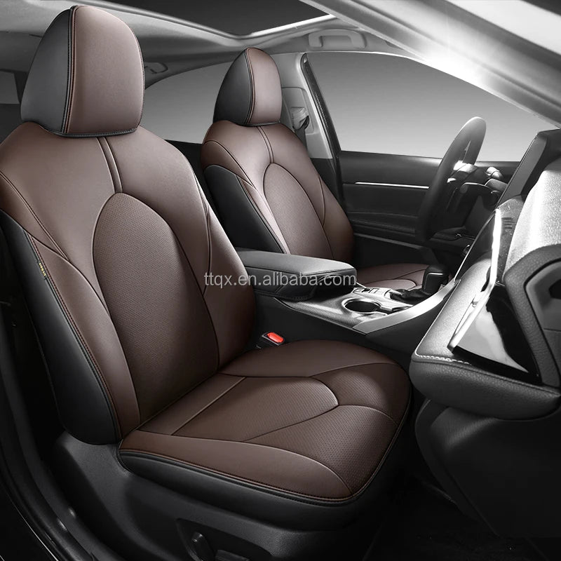 Car Seat Covers for Toyota Camry 2018-2024 Seat Covers Full Set Luxury Leather Car Accessories Waterproof Car Seat Protector