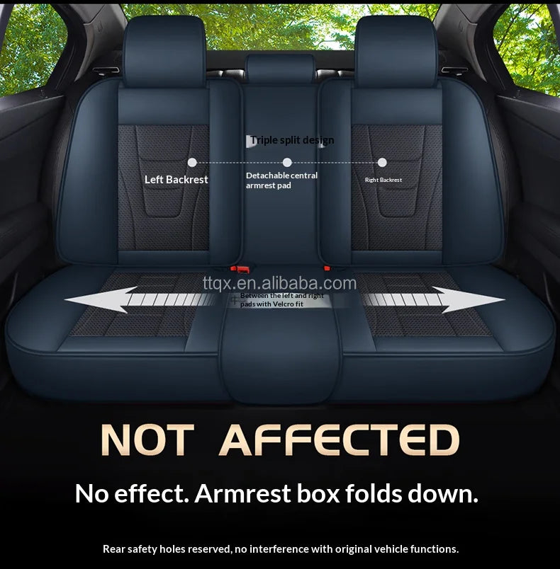 Wear Resistant Nappa Leather Car Seat Covers with Fixed Lumbar Support for Nissan Altima Sylphy X-Trail Qashqai  All Weather