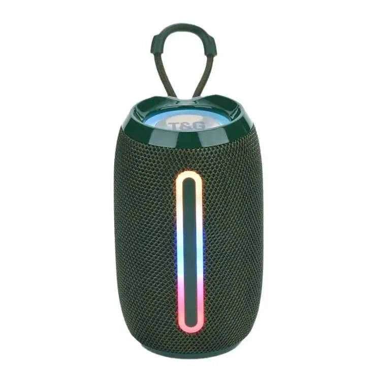 Green-Lyca Small Portable Wireless for Bluetooth Desktop Subwoofer Active Desktop Speaker RGB LED Cylindrical Design Gift Green My Store