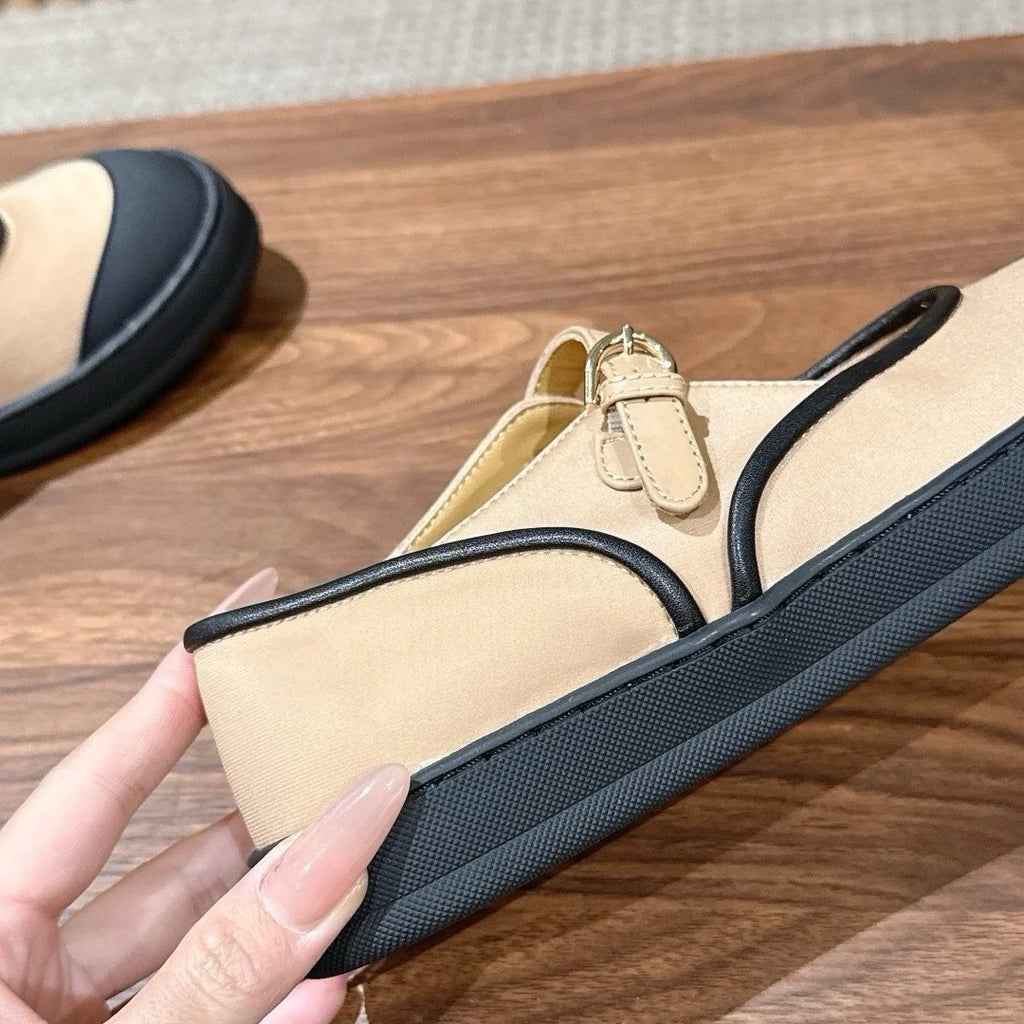 2026 Summer Retro Mary Jane Shoes for Women Red Flat leather Upper with Slip-On Closure Lightweight Design